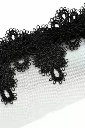 Кружевная маска-диадема ручной работы Dolce Piccante Delicati 2 - черный