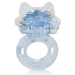 Эрекционное кольцо Basic Essentials Butterfly Enhancer со стимулятором бабочкой – голубой