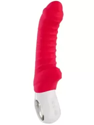 Ребристый вибратор-кролик Fun Factory Tiger G4, 21,7 см, силикон, красный