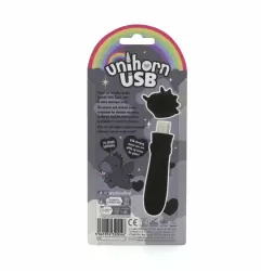 Вибропуля Unihorn USB - Wild Spirit со стимуляцией язычком, черный