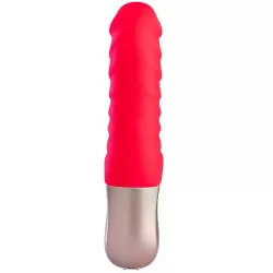 Фактурный вибратор Fun Factory Semilino, 17,5 см, силикон, красный