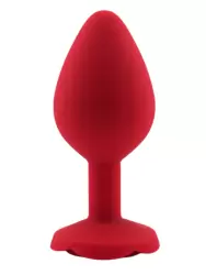 Анальная пробка Kanikule, с ограничителем в форме розочки, размер M, красная