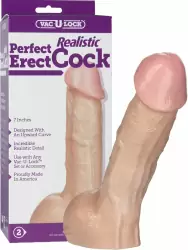 Насадка-реалистик Vac-U-Lock - 7 Realistic Perfect Erect – телесный