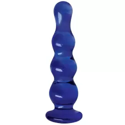 Анальная елочка из стекла Crystal Ripples – голубая