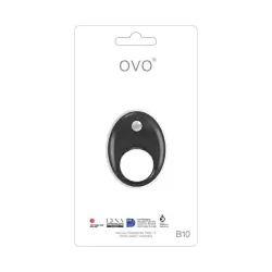 Эрекционное кольцо Ovo  B10 с вибрацией – черный