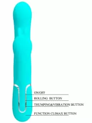 Тройной Вибратор-кролик Baile, 7 режимов, вращающиеся шарики