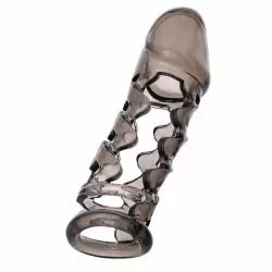 Увеличивающая насадка на пенис TOYFA XLover с подхватом мошонки – серый