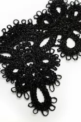 Черный кружевной браслет ручной работы Dolce Piccante Delicati 2 - XS