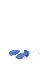 Анальная пробка на пульте управления Bfilled Classic Denim. Синяя