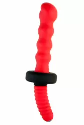 Анальный волнистый вибратор с двойным мотором TOYFA Black&Red – красный