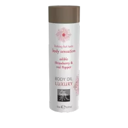 Съедобное масло для тела Клубника&Красный перец