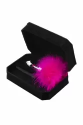 Маленькая анальная втулка с опушкой TOYFA Metal – розовый 