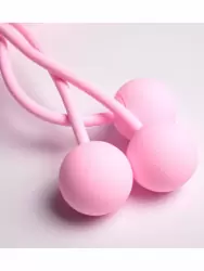 Вакуумный стимулятор клитора Youvic с вагинальными виброшариками, 16 см, 20 режимов, розовый