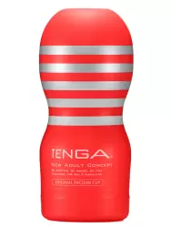 Нереалистичный мастурбатор Tenga Original Vacuum Cup, 15,5 см, ТПЭ, красный
