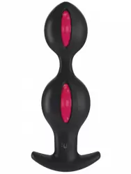 Анальные шарики Fun Factory B BALLS, со смещенным центром тяжести, 12,5 см, черный с красным