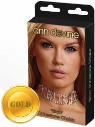 Ожерелье из кристаллов Ann Devine - Bitch Rhinestone Choker – золотой