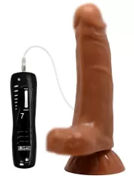 Реалистичный фаллоимитатор Baile, 18,5 см, с ротацией, с функцией фрикций, ТПР, с проводным пультом, телесный