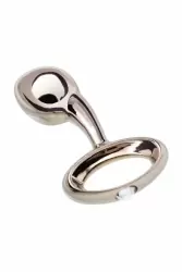 Металлический анальный стимулятор TOYFA с кристаллом цвета алмаза - серебристый