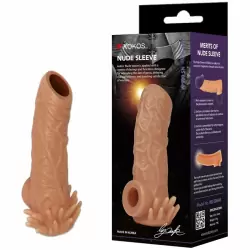 Реалистичная насадка с усиками и подхватом мошонки с открытой головкой, размер M