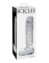 Реалистичный фаллоимитатор Icicles No. 63 из стекла – прозрачный