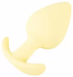 Мини-анальная пробка Cuties, силикон, для новичков, жёлтая