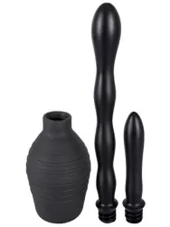 Анальный душ Orion Shower Me, две насадки, 23 см, ПВХ, черный