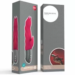 Рельефный вибратор-кролик Fun Factory Darling Devil, 6 режимов, 20,5 см, силикон, малиновый