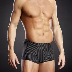 Транк-боксеры BlueLine из микрофибры в черно-белую полоску – S/M 