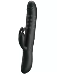 Элегантный вибратор-кролик Pretty Love Colin, с вращающимися бусинами, 25 см, силикон, черный