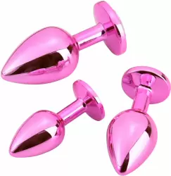 Розовая алюминиевая анальная пробка Medium