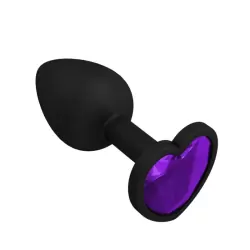 Анальная пробка с фиолетовым кристаллом в форме сердца