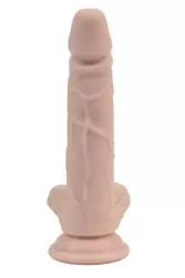 Реалистичный фаллоимитатор с мошонкой Real Man на присоске 17,5 х 3,5 см – телесный