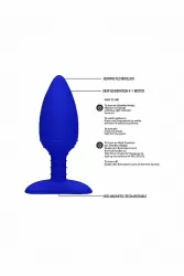 Анальная пробка с вибрацией и функцией нагрева Glow (синяя)