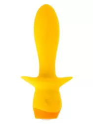 Элегантная анальная вибропробка Evolved Mellow Yellow, 13,5 см, с кристаллом, силикон, 10 режимов, желтый