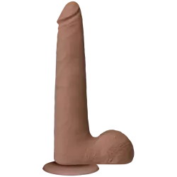 Фаллоимитатор реалистик Realistic Cock UR3 9” Slim с мошонкой – коричневый