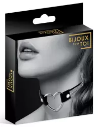 Элегантный чокер Concorde COLLIER STRASS ET COEUR, с металлическим сердечком, 39 см, черный