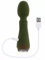 Компактный вибратор Evolved Heartfelt, 13,4 см, с кристаллом, 10 режимов, силикон, хаки