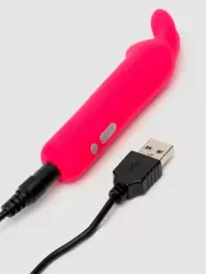 Яркая вибропуля Happy Rabbit, 11,3 см, силикон, розовая