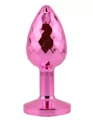 Розовая алюминиевая текстурная анальная пробка Small