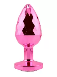 Розовая алюминиевая текстурная анальная пробка Large