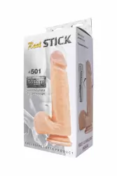 Реалистичный фаллоимитатор с мошонкой TOYFA RealStick #501 с ротацией - телесный