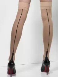 Чулки секретарши с черными стрелками (Fever) – бежевый