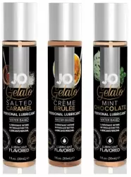 Новогодний набор. 3 вкусовых лубриканта Gelato: соленая карамель, крем-брюле, мятный шоколад