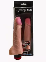 Вибро реалистик с мошонкой NeoSkin 18 x 3,5 см – телесный