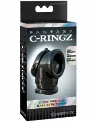 Эрекционное кольцо Pipedream Cock Pipe With Ball-Stretcher, с растяжителем мошонки, ТПР, 3,3 см