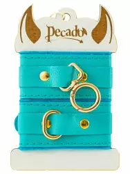 Миниатюрные наручники Pecado BDSM «МИНИ», двуслойные, натуральная кожа, голубые