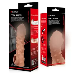 Насадка на фаллос с крупными бугорками и отверстием для мошонки EXTREME SLEEVE RES.003 Medium