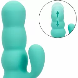 Рельефный вибратор-кролик California Dreaming Del Mar Diva, 14,5 см, силикон, мятный