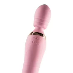 Двухсторонний вибромассажер Fakel c ротацией и подогревом - розовый