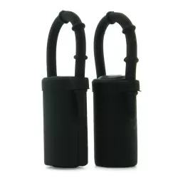 Зажимы на соски Vibrating Silicone Nipple Teazers с вибрацией – черные	